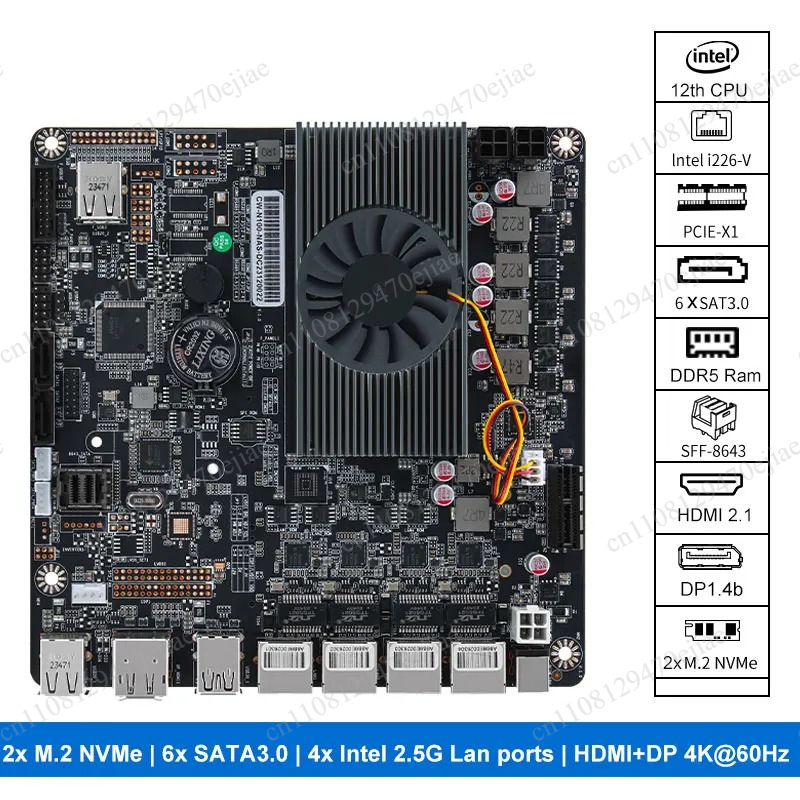 Mini Itx Dual 2.5G Nas Motherboard - เมนบอร์ด N100 Mini ITX NAS DDR5,