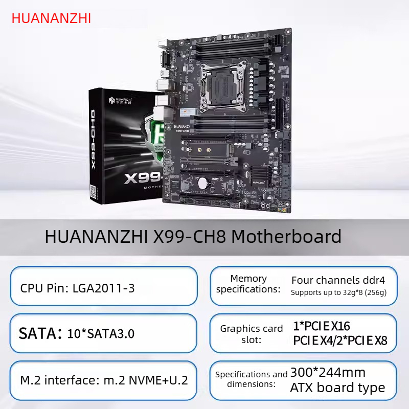Dual Lga2011-3 Server Motherboard Combo - HUANANZHI LGA2011-3 X99 เมนบอร์ด X99 CH8