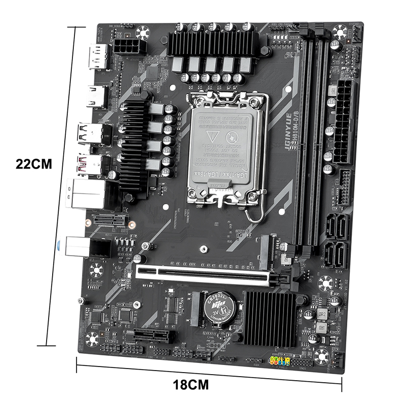 Lga1851 Gaming Motherboard - JGINYUE H810M-D/B M-ATX เมนบอร์ดสำหรับเล่นเกมพีซี DDR5 รองรับ