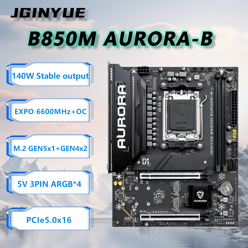 เมนบอร์ด JGINYUE B850M AURORA- - Am5 Micro Atx Pcie 5.0 Motherboard บทวิจารณ์และราคา