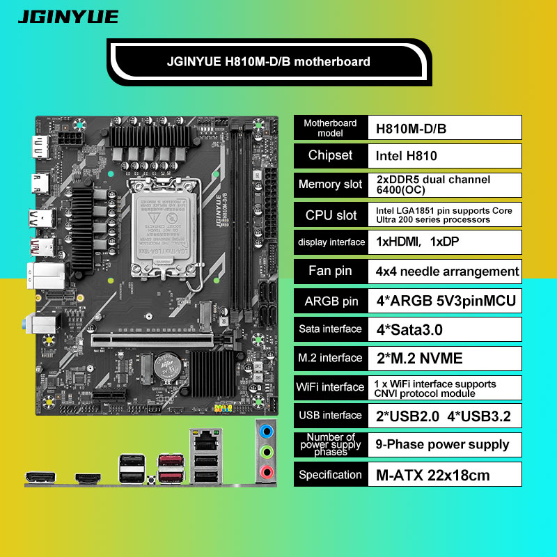 เมนบอร์ด H810 Intel LGA1851 DD - Lga1851 Gaming Motherboard บทวิจารณ์และราคา